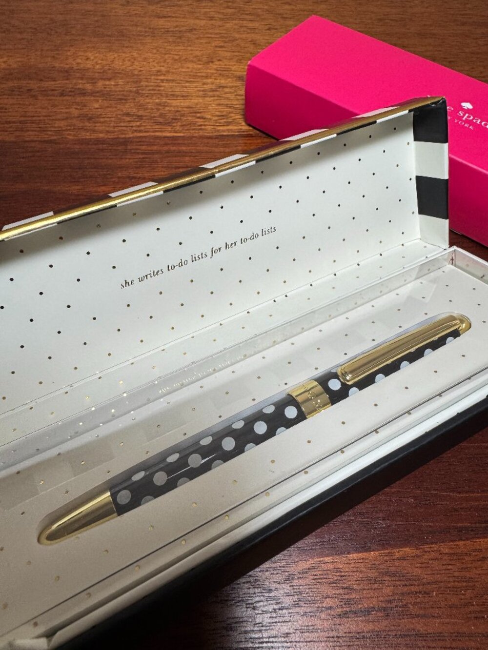 Kate Spade To Do List Refillable Ballpoint Black Ink Pen - NEW